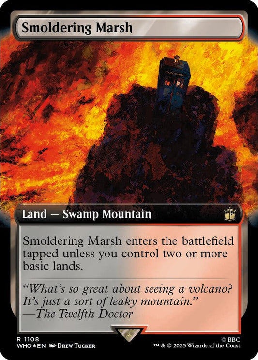 Smoldering Marsh (Extended Art) (Surge Foil) - Universes Beyond: Doctor Who (WHO) NM *FOIL*