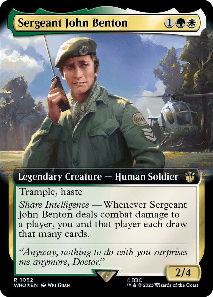Sergeant John Benton (Extended Art) (Surge Foil) - Universes Beyond: Doctor Who (WHO) NM *FOIL*