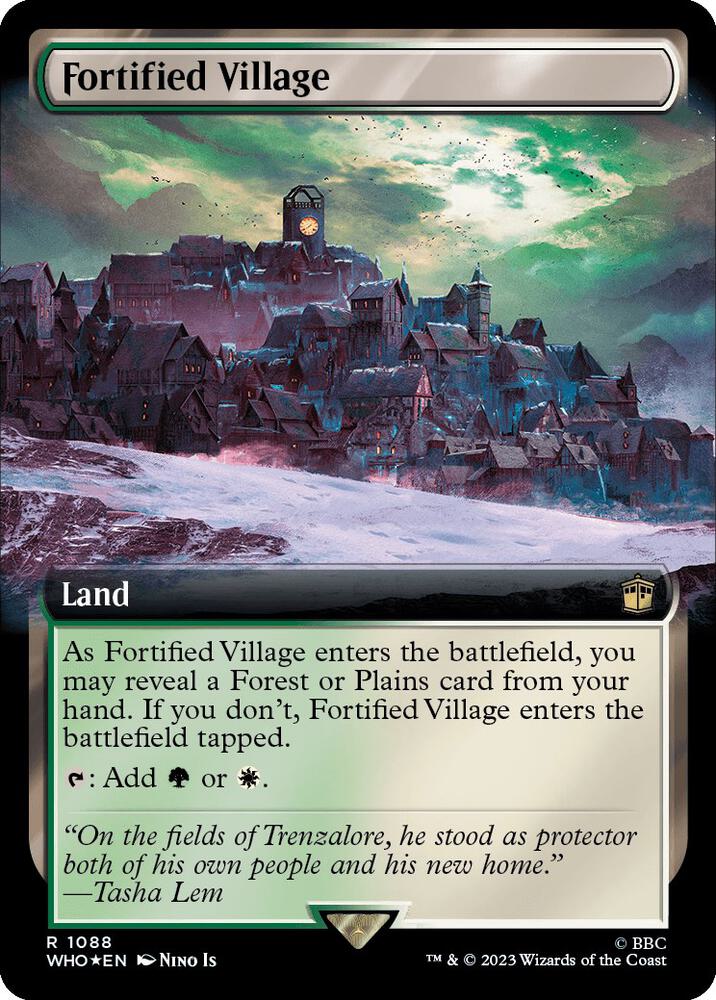 Fortified Village (Extended Art) (Surge Foil) - Universes Beyond: Doctor Who (WHO) NM *FOIL*