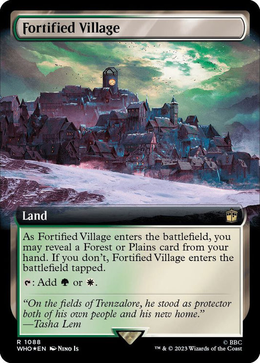 Fortified Village (Extended Art) (Surge Foil) - Universes Beyond: Doctor Who (WHO) NM *FOIL*