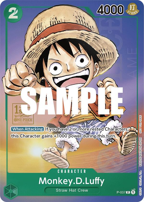 Monkey.D.Luffy (037) (1st Anniversary Tournament) - One Piece Promotion Cards (OP-PR) NM *FOIL*