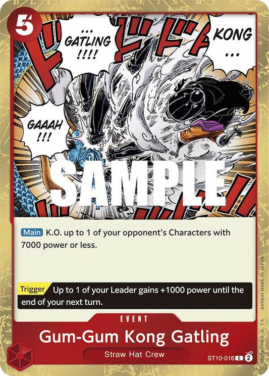 Gum-Gum Kong Gatling - Ultra Deck: The Three Captains (ST-10) NM *FOIL*