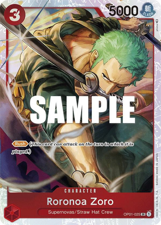 Roronoa Zoro - OP01-025 (Ultra Deck: The Three Captains) - One Piece Promotion Cards (OP-PR) NM *FOIL*
