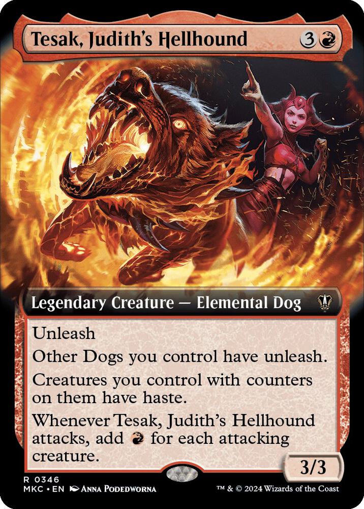 Tesak, Judith's Hellhound (Extended Art) - Commander: Murders at Karlov Manor (MKC) NM