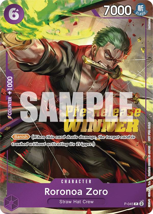 Roronoa Zoro (OP-06 Pre-Release Tournament) [Winner] - One Piece Promotion Cards (OP-PR) NM *FOIL*
