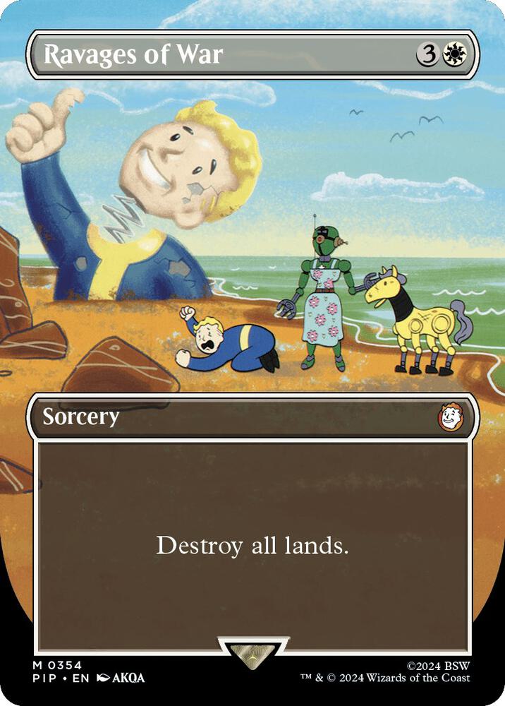 Ravages of War (Borderless) - Universes Beyond: Fallout (PIP) NM *FOIL*