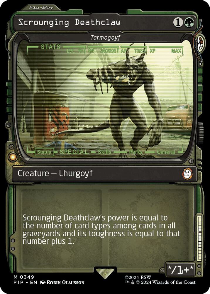 Scrounging Deathclaw - Tarmogoyf (Showcase) - Universes Beyond: Fallout (PIP) NM