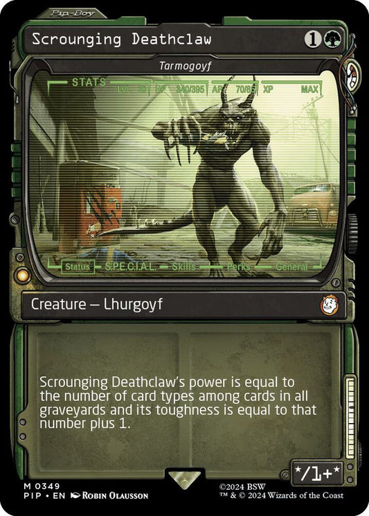 Scrounging Deathclaw - Tarmogoyf (Showcase) - Universes Beyond: Fallout (PIP) NM