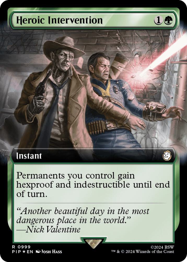 Heroic Intervention (Extended Art) (Surge Foil) - Universes Beyond: Fallout (PIP) NM *FOIL*
