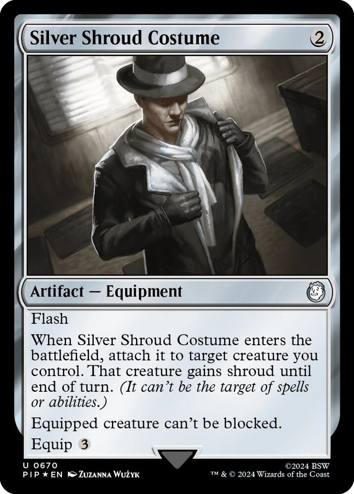 Silver Shroud Costume (Surge Foil) - Universes Beyond: Fallout (PIP) LP *FOIL*
