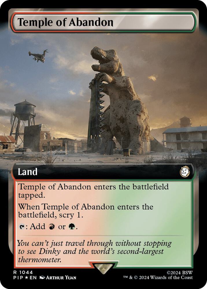 Temple of Abandon (Extended Art) (Surge Foil) - Universes Beyond: Fallout (PIP) NM *FOIL*
