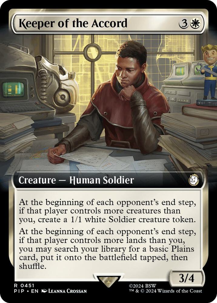 Keeper of the Accord (Extended Art) - Universes Beyond: Fallout (PIP) NM *FOIL*