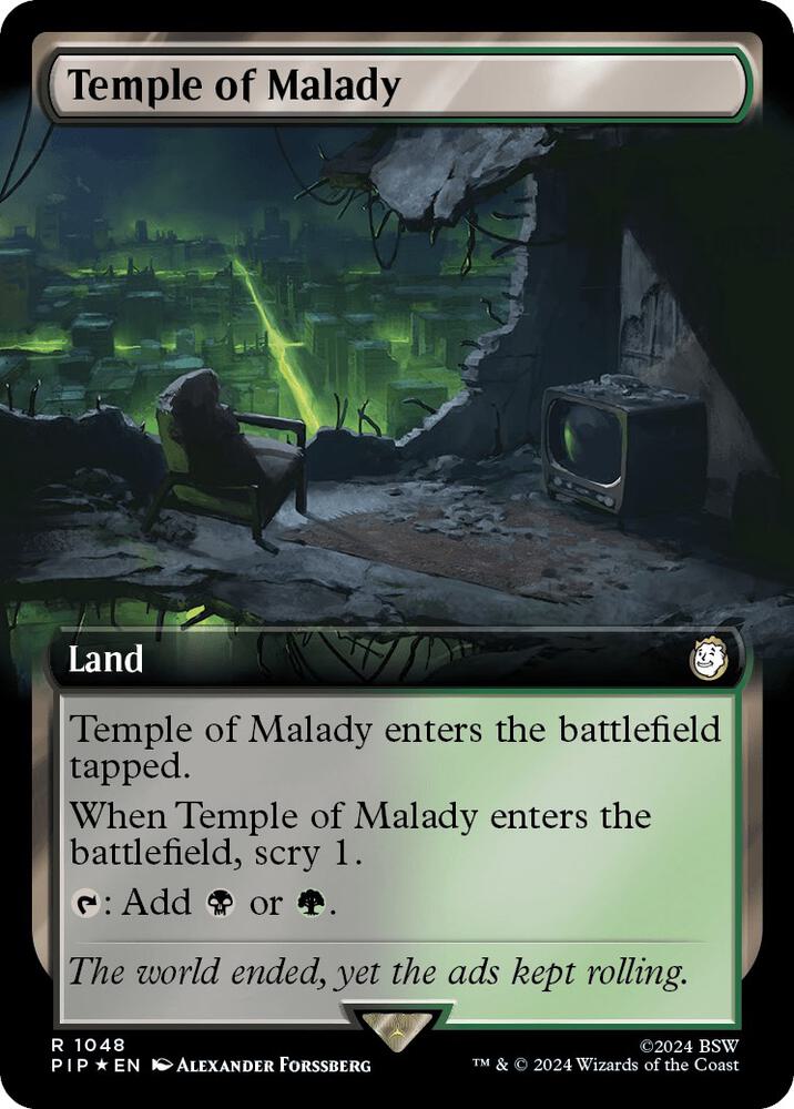 Temple of Malady (Extended Art) (Surge Foil) - Universes Beyond: Fallout (PIP) NM *FOIL*