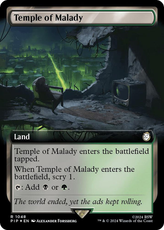 Temple of Malady (Extended Art) (Surge Foil) - Universes Beyond: Fallout (PIP) NM *FOIL*