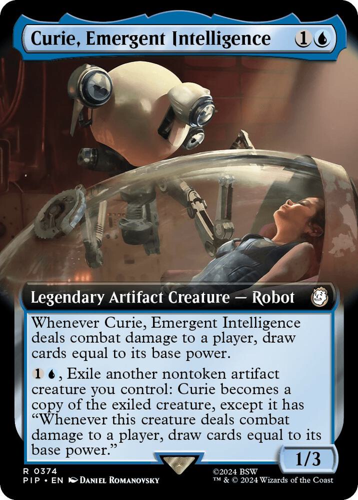 Curie, Emergent Intelligence (Extended Art) - Universes Beyond: Fallout (PIP) NM *FOIL*