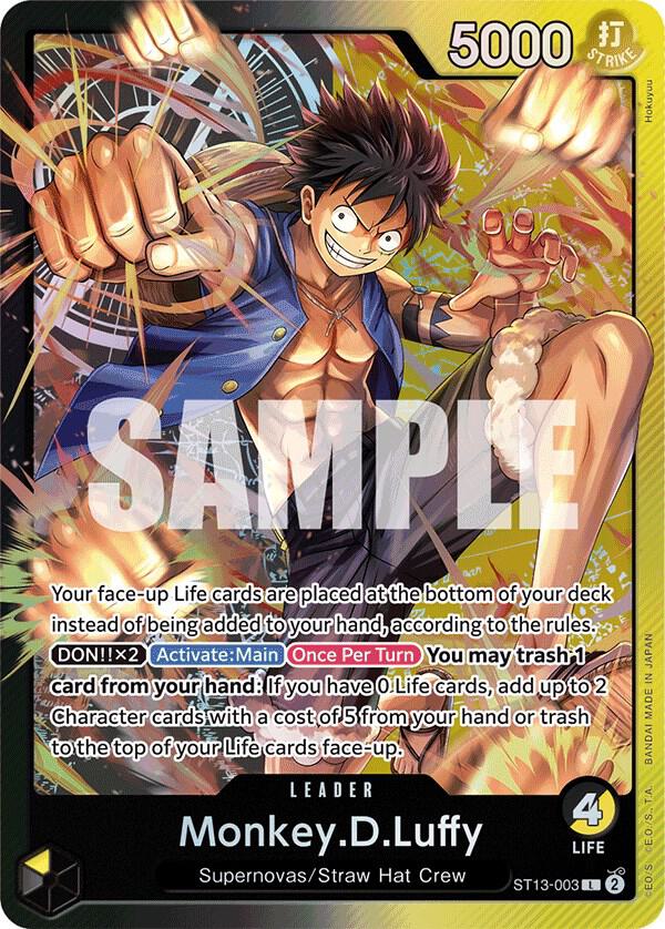 Monkey.D.Luffy (003) - Ultra Deck: The Three Brothers (ST-13) NM *FOIL*