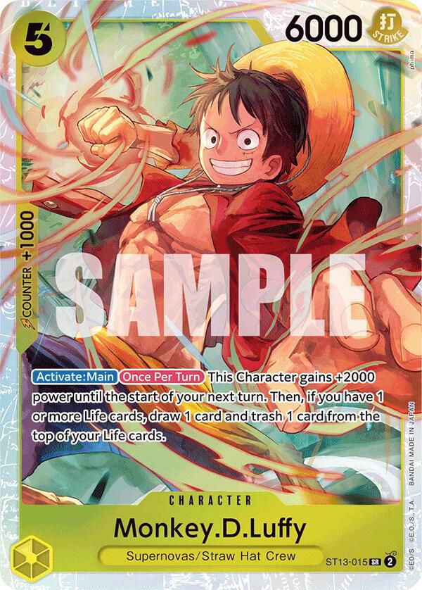 Monkey.D.Luffy (015) - Ultra Deck: The Three Brothers (ST-13) NM *FOIL*