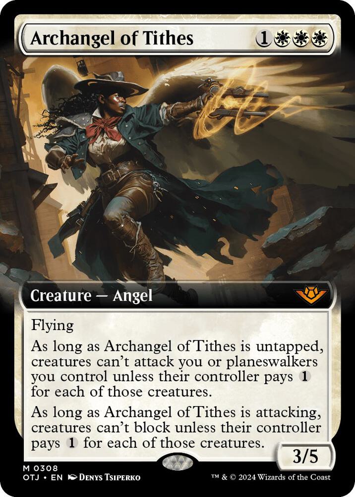 Archangel of Tithes (Extended Art) - Outlaws of Thunder Junction (OTJ) NM