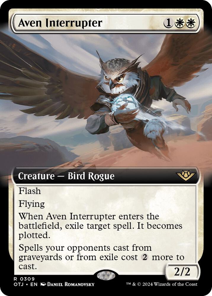 Aven Interrupter (Extended Art) - Outlaws of Thunder Junction (OTJ) NM *FOIL*