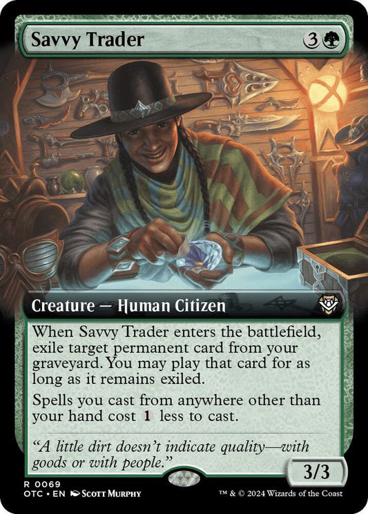 Savvy Trader (Extended Art) - Commander: Outlaws of Thunder Junction (OTC) NM