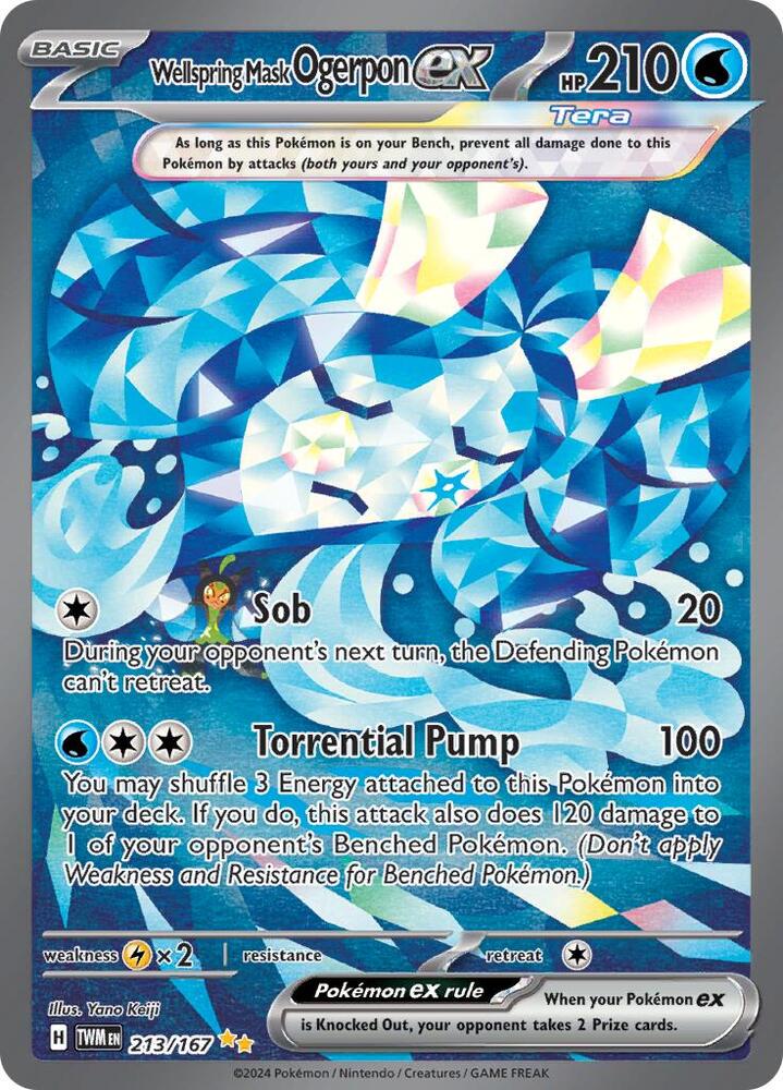 Wellspring Mask Ogerpon ex - 213/167 - SV06: Twilight Masquerade (TWM) NM *FOIL*