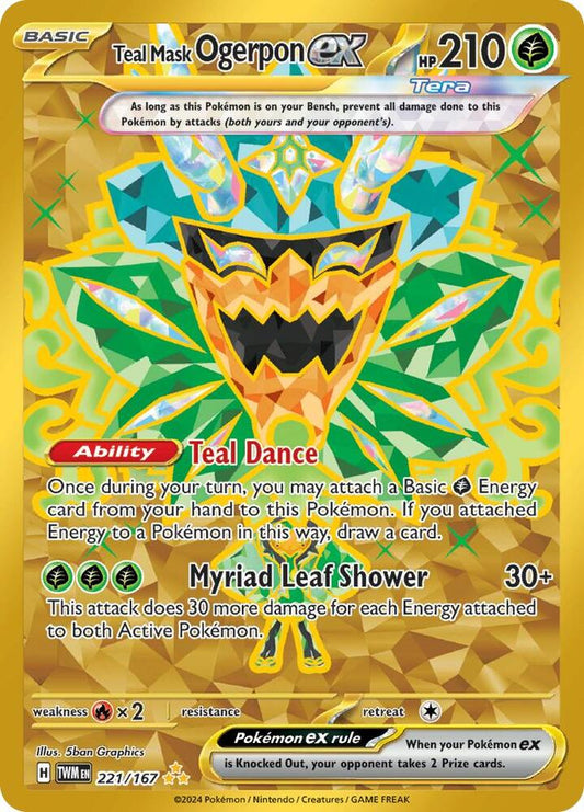 Teal Mask Ogerpon ex - 221/167 - SV06: Twilight Masquerade (TWM) NM *FOIL*