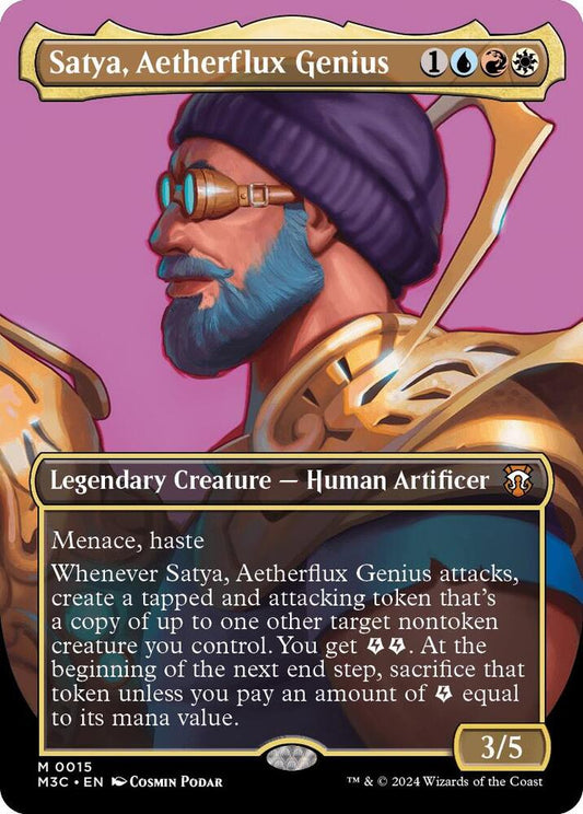 Satya, Aetherflux Genius (Borderless) - Commander: Modern Horizons 3 (M3C) NM *FOIL*