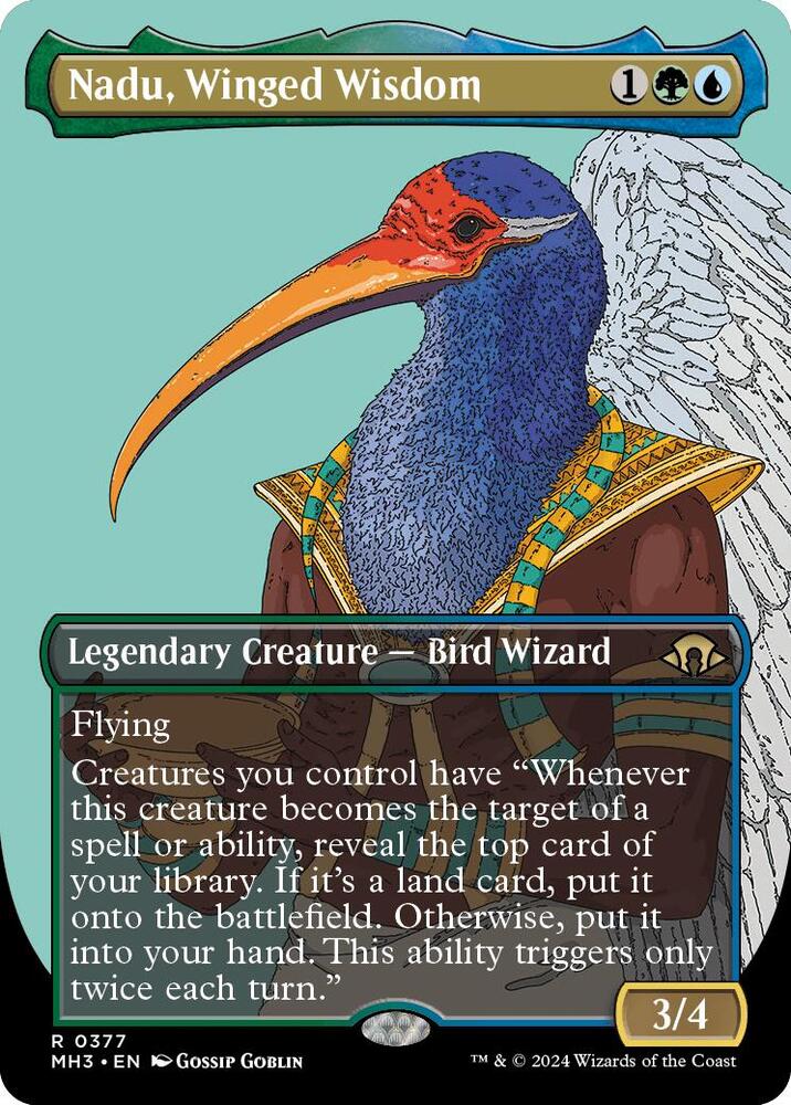 Nadu, Winged Wisdom (Borderless) - Modern Horizons 3 (MH3) NM