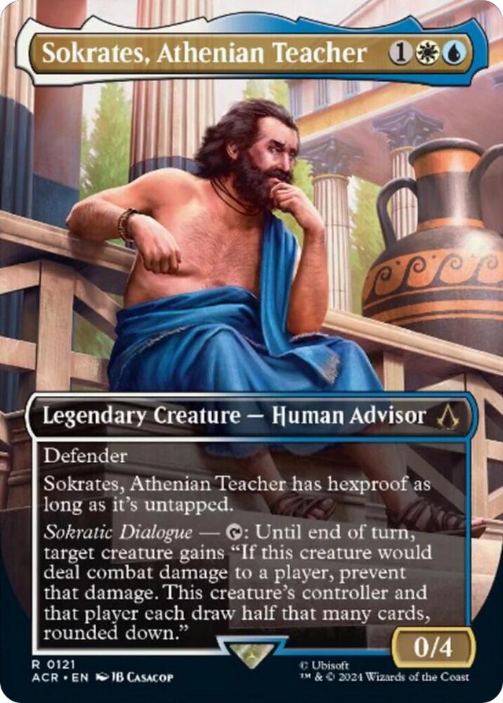 Sokrates, Athenian Teacher (Borderless) - Universes Beyond: Assassin's Creed (ACR) NM *FOIL*