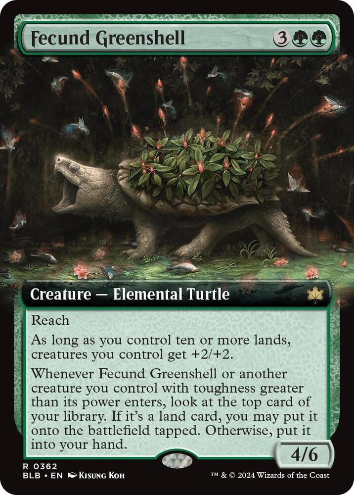 Fecund Greenshell (Extended Art) - Bloomburrow (BLB) NM *FOIL*