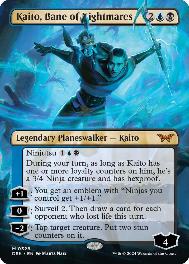 Kaito, Bane of Nightmares (Borderless) - Duskmourn: House of Horror (DSK) NM *FOIL*