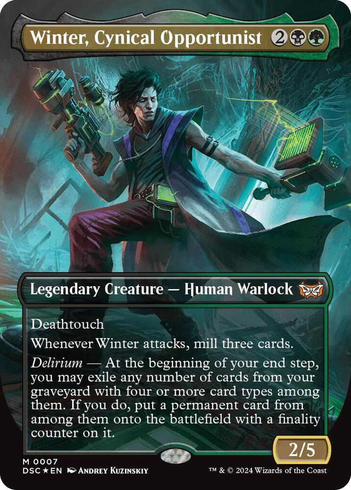 Winter, Cynical Opportunist (Borderless) - Commander: Duskmourn: House of Horror (DSC) NM *FOIL*
