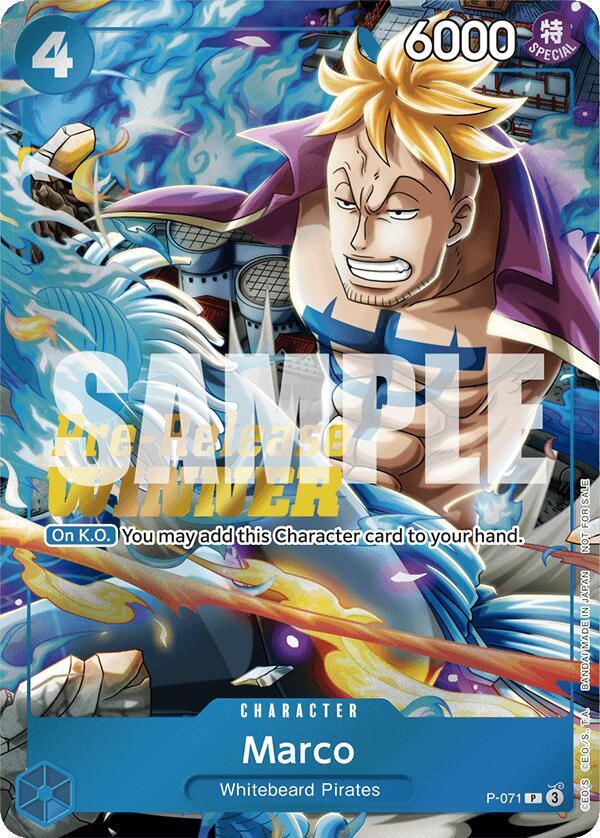 Marco (Two Legends Pre-Release Winner) - One Piece Promotion Cards (OP-PR) NM *FOIL*