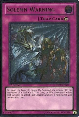 Solemn Warning (UTR) - Duelist Revolution (DREV) 1ST EDITION MP