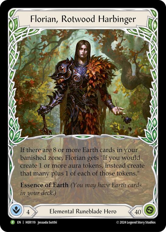 Florian, Rotwood Harbinger - HER119 - Flesh and Blood: Promo Cards (PR) NM *Rainbow Foil*