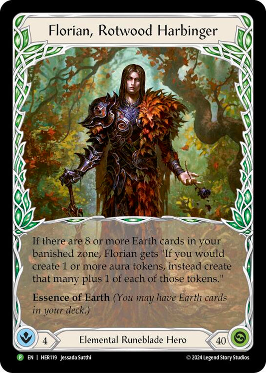 Florian, Rotwood Harbinger - HER119 - Flesh and Blood: Promo Cards (PR) NM *Rainbow Foil*