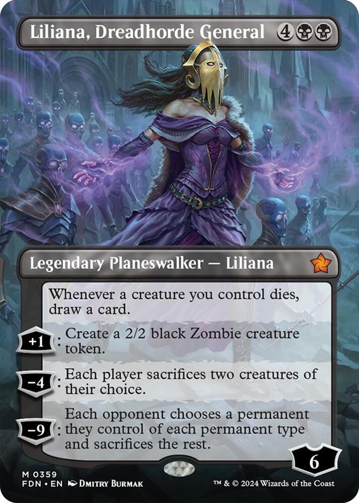 Liliana, Dreadhorde General (Borderless) - Foundations (FDN) NM