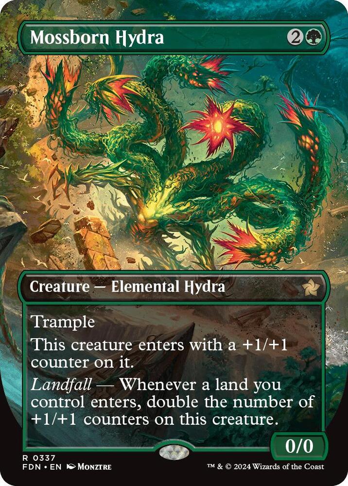 Mossborn Hydra (Borderless) - Foundations (FDN) NM