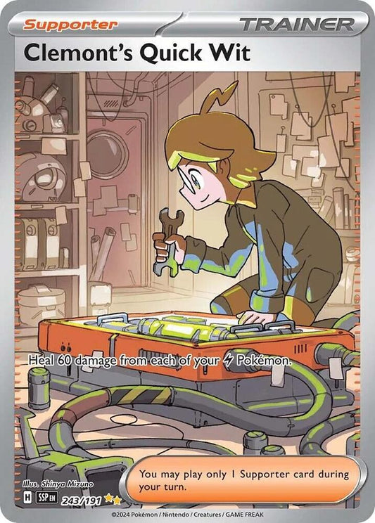 Clemont's Quick Wit - 243/191 - SV08: Surging Sparks (SSP) NM *FOIL*
