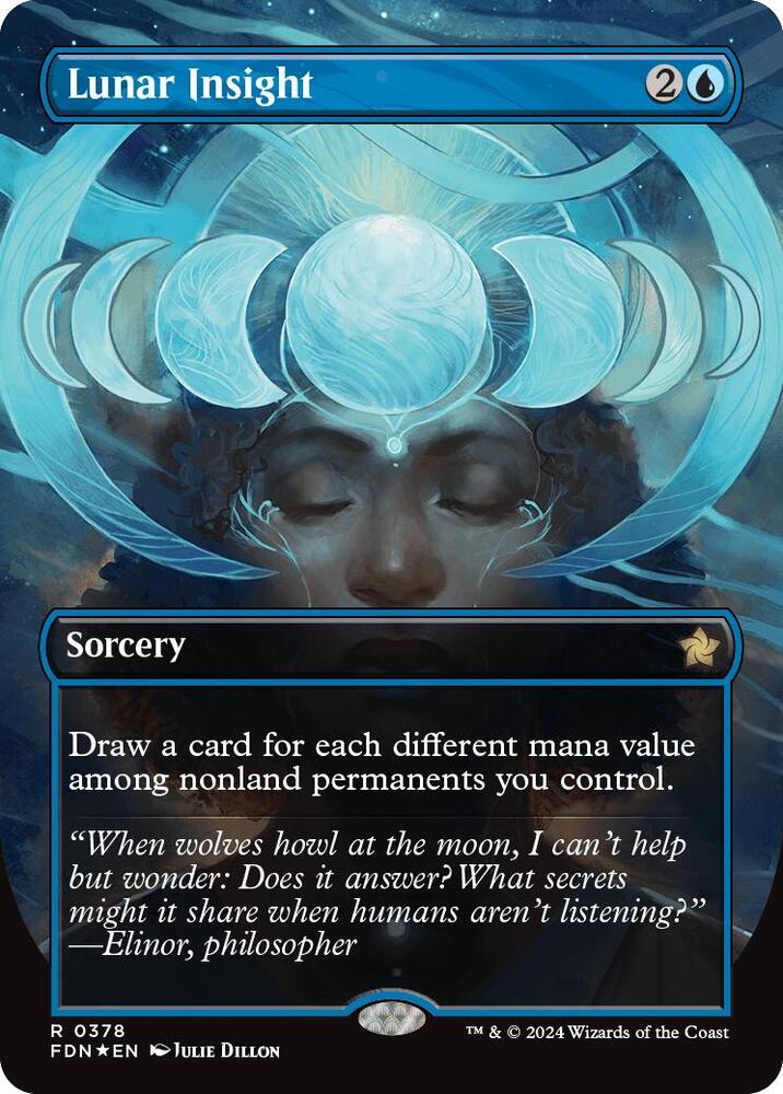 Lunar Insight (Borderless) (Mana Foil) - Foundations (FDN) NM *FOIL*