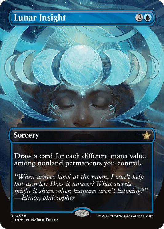 Lunar Insight (Borderless) (Mana Foil) - Foundations (FDN) NM *FOIL*
