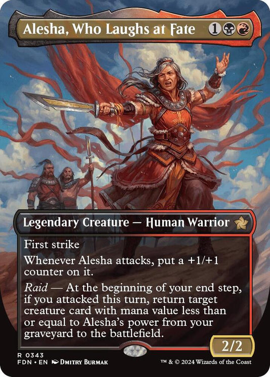 Alesha, Who Laughs at Fate (Borderless) - Foundations (FDN) NM *FOIL*
