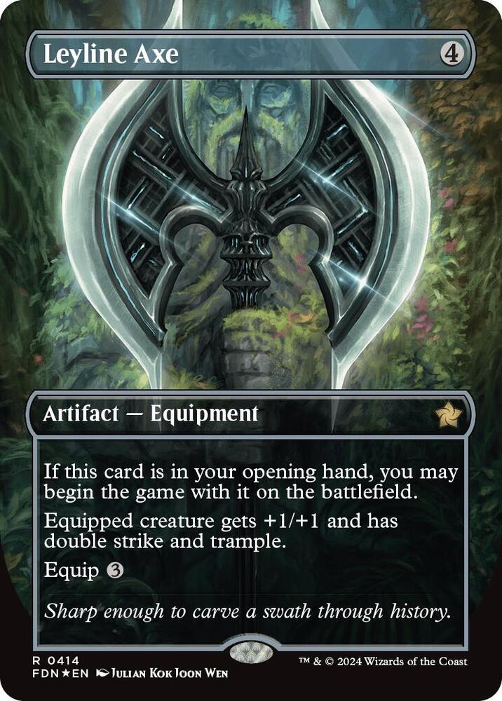 Leyline Axe (Borderless) (Mana Foil) - Foundations (FDN) NM *FOIL*