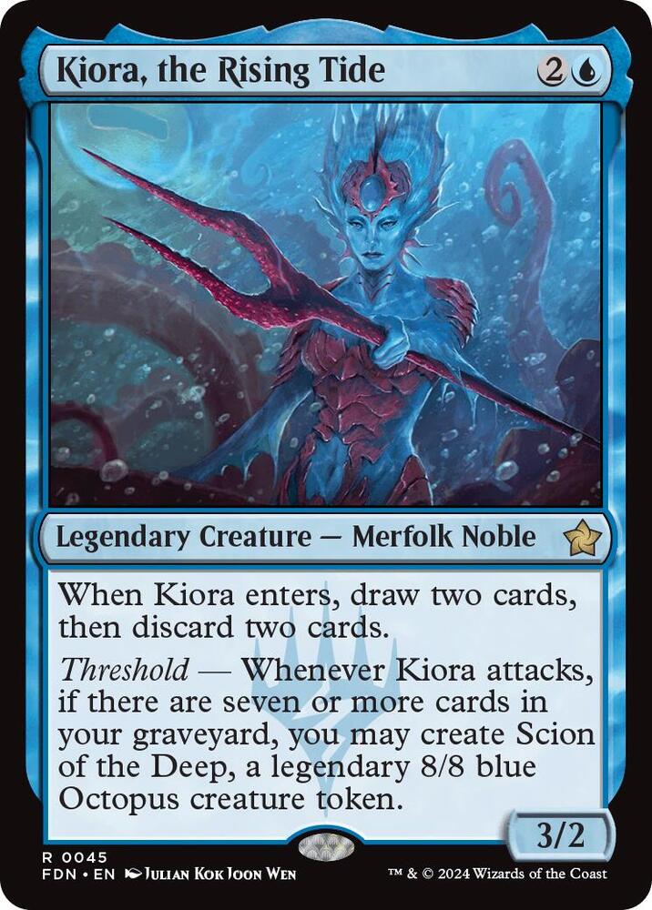 Kiora, the Rising Tide - Foundations (FDN) NM