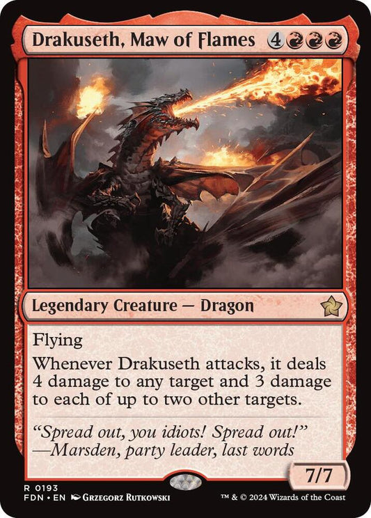 Drakuseth, Maw of Flames - Foundations (FDN) NM *FOIL*