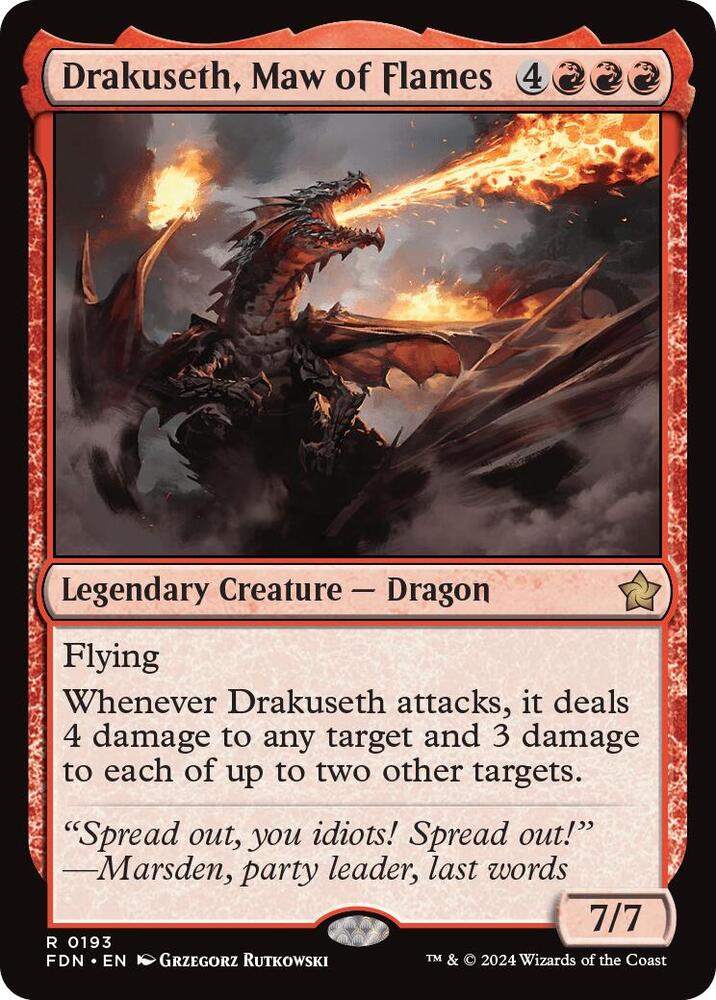 Drakuseth, Maw of Flames (0193) - Foundations (FDN) NM *FOIL*