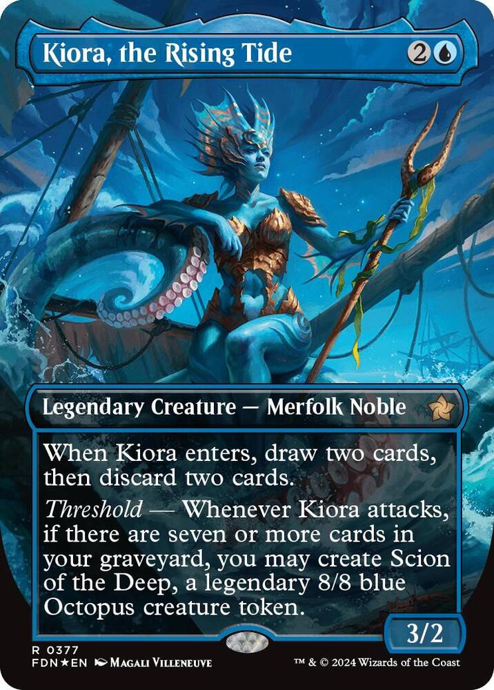 Kiora, the Rising Tide (Borderless) (Mana Foil) - Foundations (FDN) LP *FOIL*