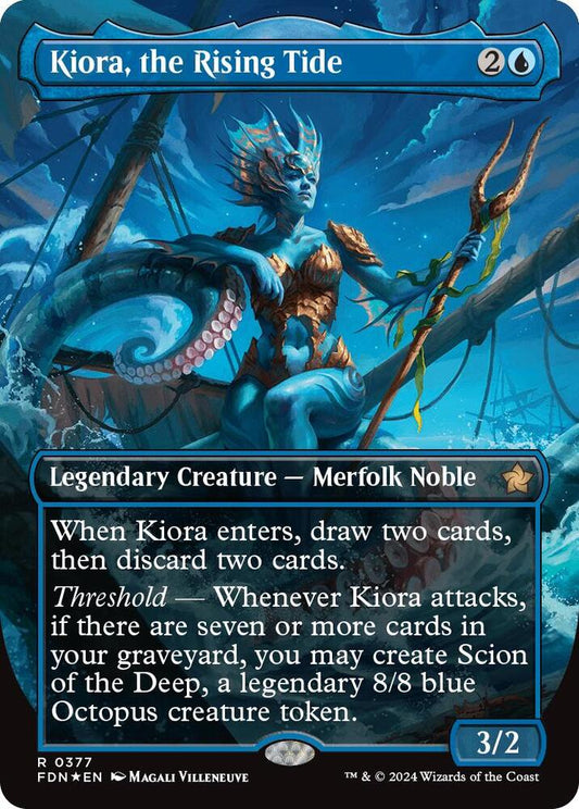 Kiora, the Rising Tide (Borderless) (Mana Foil) - Foundations (FDN) LP *FOIL*