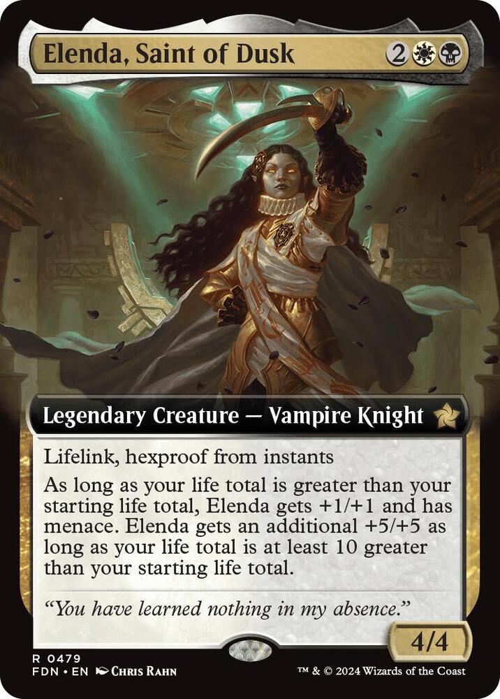 Elenda, Saint of Dusk (Extended Art) - Foundations (FDN) NM *FOIL*