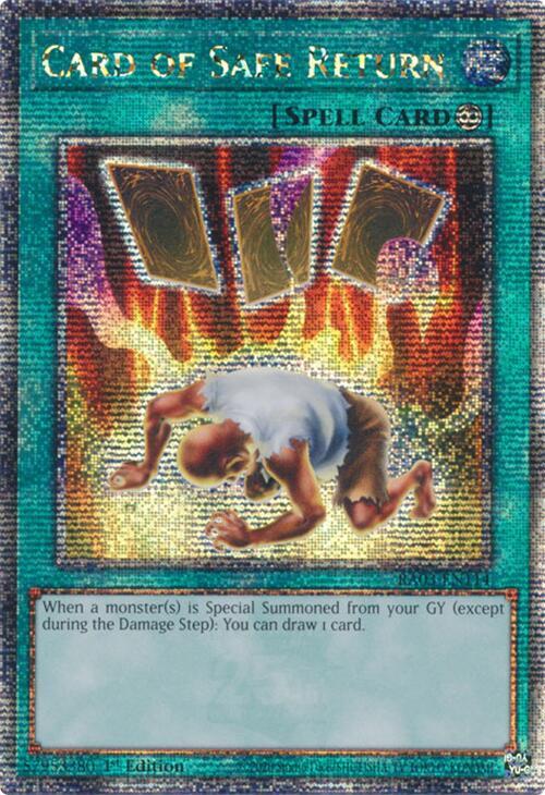 Card of Safe Return (Quarter Century Secret Rare) - Quarter Century Bonanza (RA03) NM